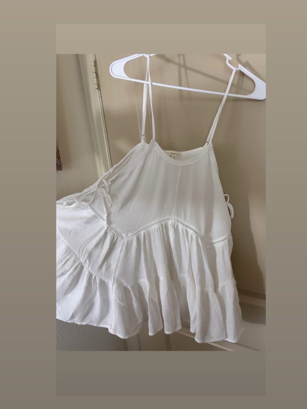 Lightweight White Tiered Cami Top by